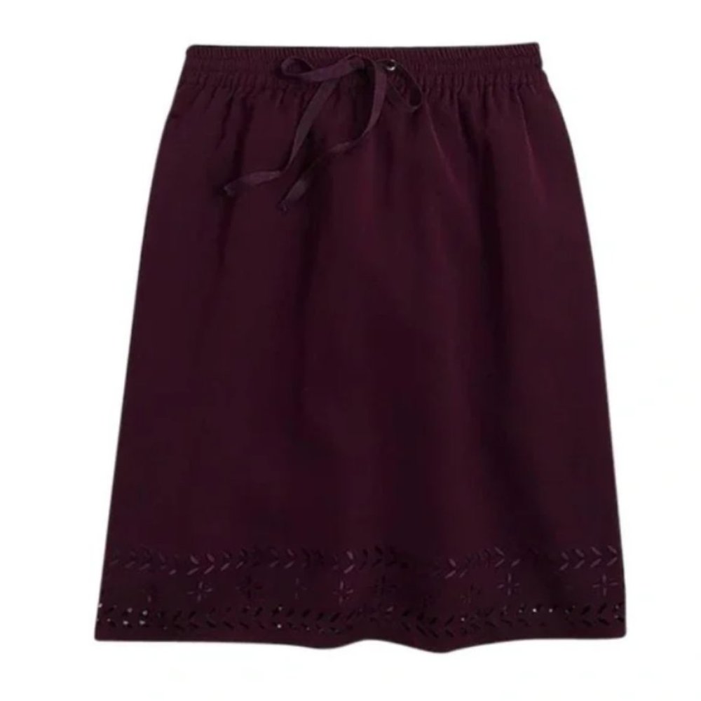 NWT ~ J. Crew ~ Laser cut eyelet trim drawstring waist mini skirt